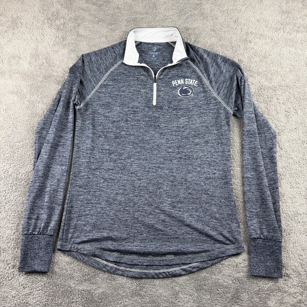 Colosseum Penn State Sweatshirt Collar Womens Medium Grey Long‎ Sleeve